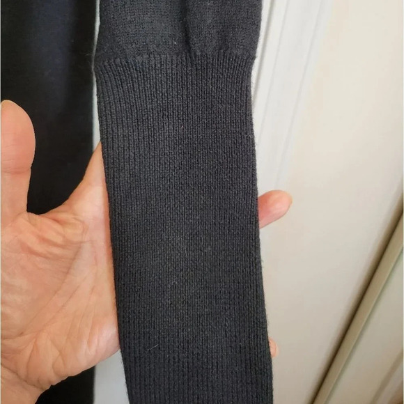 Aritzia wilfred sweater dress utopia vneck cardigan midi merino wool black small - Picture 5 of 11